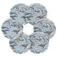 thumbnail image 2 of Blue with Whales 6 Pcs Drink Coasters with Holder Absorbent Coasters Woven Coasters for Drinks Table Desk Protection Home Decor, 2 of 7