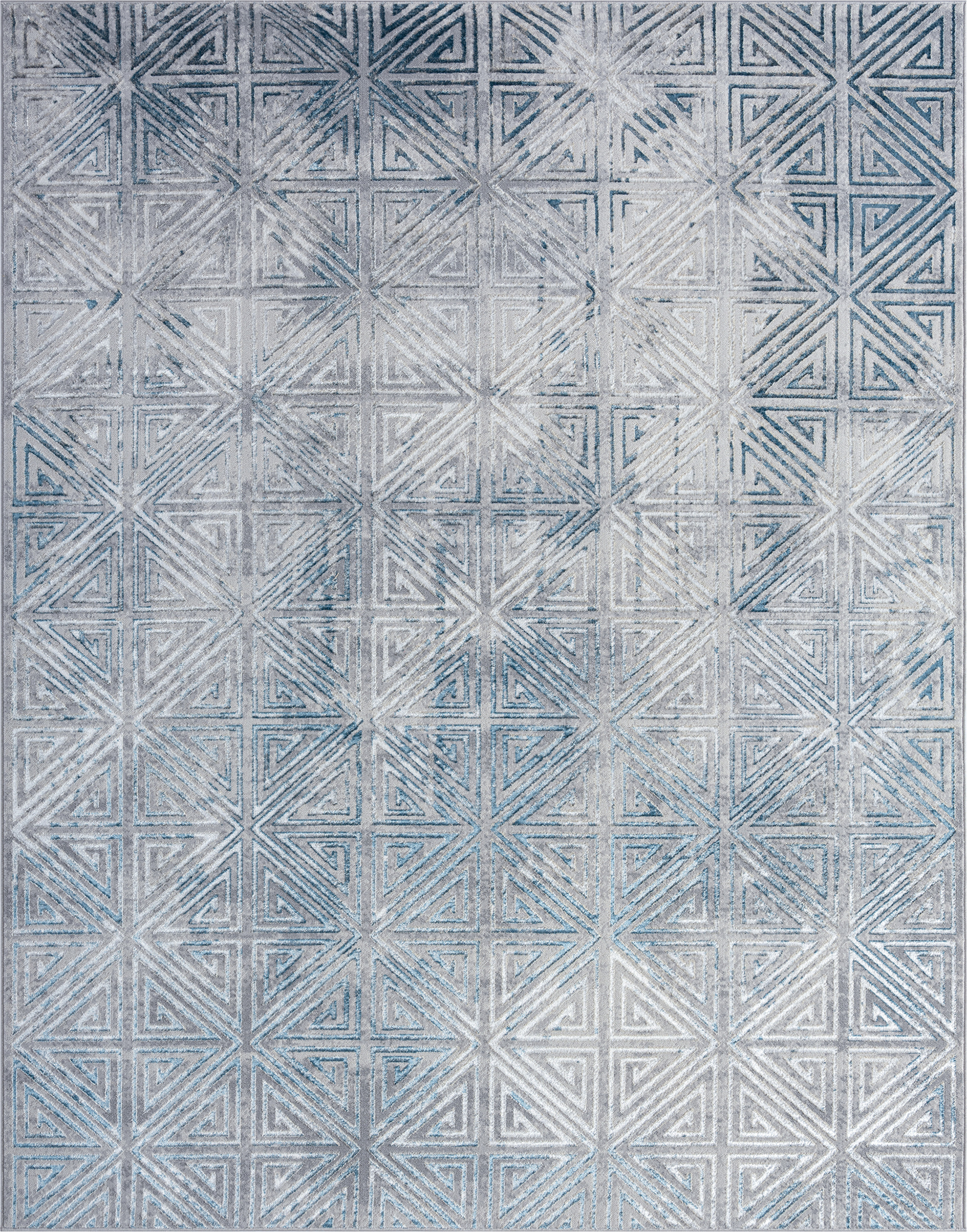 Contemporary 9x12 Area Rug (8'7'' x 12'2'') Abstract Blue, Cream Living Room Easy to Clean