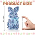 thumbnail image 3 of Blue Hydrangea Easter Bunny Decor 7.87 In Artificial Bunny Figurine With Bow Spring Easter Home Tabletop Decor, 3 of 8