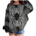 thumbnail image 2 of BaoFuBaoMei Boys Girls Sweatshirts Long Sleeve Halloween Spiderweb Cuffed Sleeve Pullover Tops Loose Crew Neck Fall Clothes for School Daily Wear Outdoor, 2 of 4