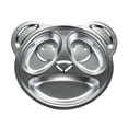 thumbnail image 1 of Shisuyan 1 Pce Assiette pour Enfants en Acier Inoxydable Dessin Animé Compartiment à Couverts Résistant aux Chutes Forme d'Ours pour Enfants (Argent), 1 of 8