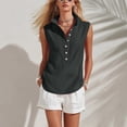 thumbnail image 4 of Posijego Women's Sleeveless Tank Tops Button-Up Collared Blouses Business Casual Office Work Tank Tops for Women, 4 of 7