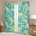 thumbnail image 2 of Manfei Dinosaur Skeleton Child Black Out Curtains, Turquoise Cartoon Skull Curtains Pack of 2 (42x63 Each), Kawaii Animal Bedroom Curtains, Window Curtains Bedroom Decor, 2 of 6
