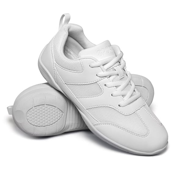 ARCLIBER White Cheer Shoes for Women Cheerleading Shoes Athletic Dance Shoes Training Breathable Lightweight Competition Tennis Sneakers 6M