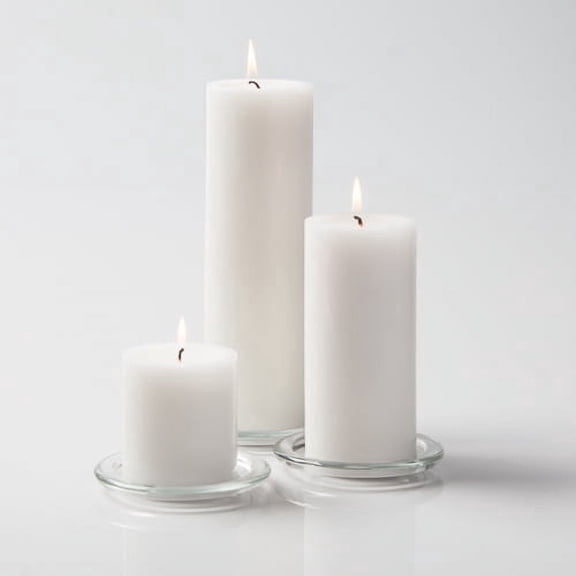 Richland 3-Wick Paraffin Wax Pillar Candle, Unscented, White, 3 Count