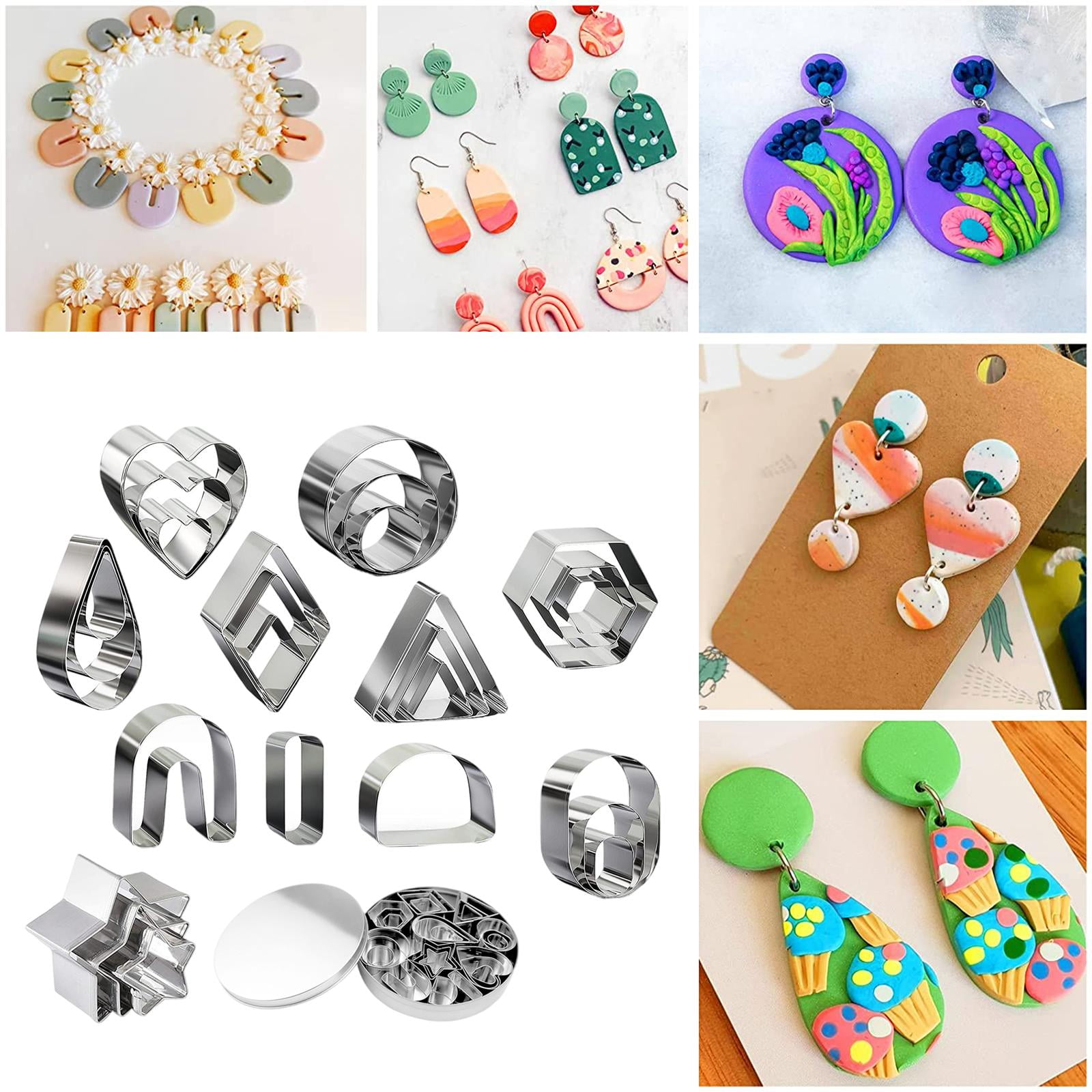 181pcs Soft Mould Polymer Clay Earring Making Kit With 18pcs Polymer Clay  Tools, 1pc Acrylic Panel, 1pc Acrylic Solid Stick, 8pcs Polymer Clay  Earring Punching Tools, 8pcs Different Sizes Circle Shaped Moulds