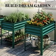 thumbnail image 5 of King Bird Galvanized Steel Raised Garden Bed Kit with Storage Shelf 47.2"x22.8"x31.5" Metal Planter Box, Elevated Garden Bed with Drainage Holes Outdoor for Vegetables Flowers Green, 5 of 9