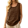 thumbnail image 4 of Lixiuxyad Cute Tank Tops for Women Elegant Embroidered Sleeveless Top For Relaxed Fit Tank With Casual Vibe Without Logo,Brown L, 4 of 6