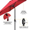 thumbnail image 4 of Yaheetech Parasol de Marché pour Patio de 9 Pi avec Manivelle et Inclinaison à Bouton-Poussoir, Rouge, 4 of 7