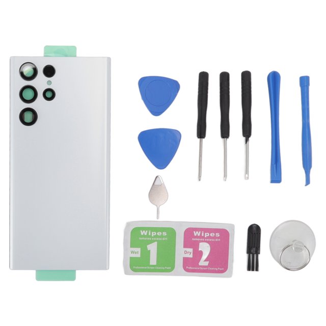 Cubierta de vidrio trasera Reemplazo de la puerta de la batería Panel trasero de la carcasa de la puerta para Samsung Galaxy S22 Ultra 5G S908U S908F Blanco
