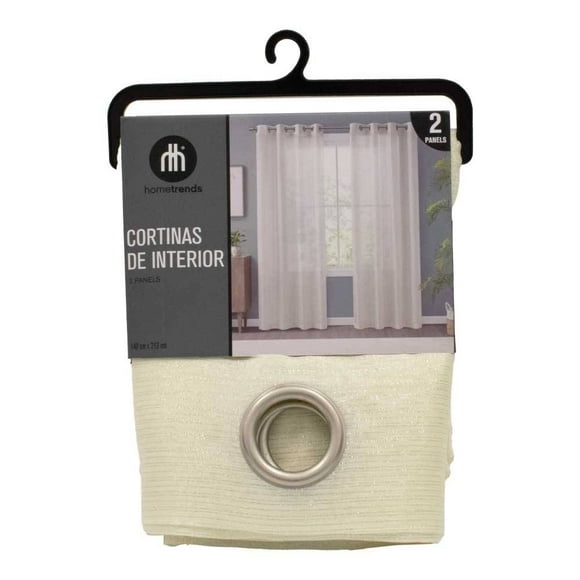 Cortina Home Trends Interior de 1 Panel Diseño de Flores Gris