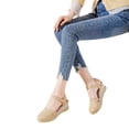 thumbnail image 3 of HomeDM Womens Closed Toe Sandals Espadrilles Platform Ankle Strap Sandals Summer Beach Wedges Sandals, Yellow Size 6, 3 of 7