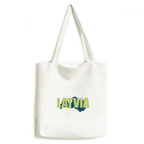latvia map eu art deco fashion tote canvas bag shopping satchel casual handbag