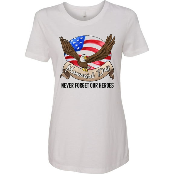 Inktastic Memorial Day Never Forget Our Heroes Bald Eagle Women's T-Shirt