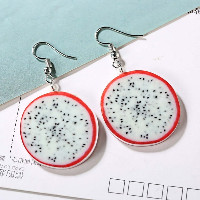 Fiudx Pendientes En Fruta, Collegiate Sand En Aleación Acrílica, Joyería Ligera En Verano, Accesorios Novedos para Damas, para Uso Diario, Idea de Regalo Perfecto, Diseño Artesanal.