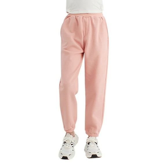 WhouRiu Toddler Boys Pants Solid Color Elastic Waist Active Fit Jogger Sweatpants with Pockets Kids Boys Casual Trousers Pink,Sizes 10-12