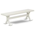 thumbnail image 1 of Pemberly Row X-Style 60" Traditional Wood Dining Bench in White, 1 of 5