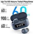 thumbnail image 5 of TOZO NC9 Hybrid Active Noise Cancelling Wireless Earbuds, 6 Mics ENC Clear Call, 60H Play, IPX8 Waterproof, Stereo Bass, APP-32EQ, LED Display, Bluetooth Wireless Headphones, Blue, 5 of 10
