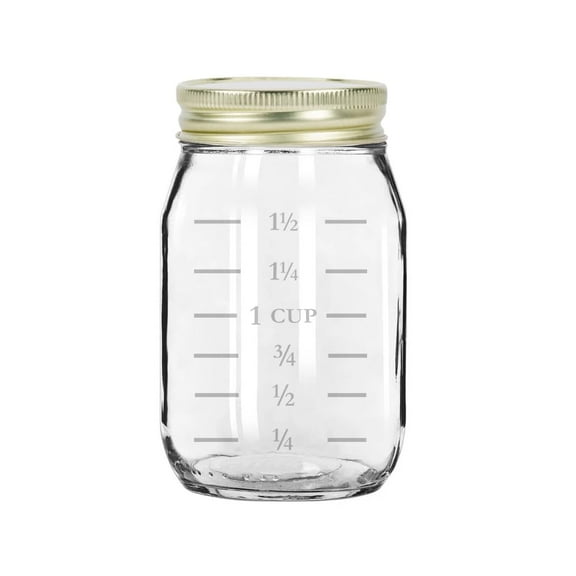 16oz Glass Mason Jar With Lid Gift Measuring Cup (CUPS)