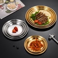 thumbnail image 4 of Lifetechs Stainless Steel Dinner Plates Round Salad Serving Plate Pizza Fruit Bowl for Home Kitchen Outdoor Camping BBQ, 4 of 8