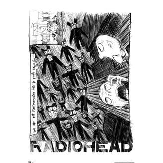 Radiohead 公式ポスター額装品 2001's Radiohead ”NOTICE TO THE PUBLIC Tour” 額入りポスター