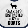 thumbnail image 4 of Inktastic Easily Distracted by Goats Boys or Girls Baby Bib, 4 of 4