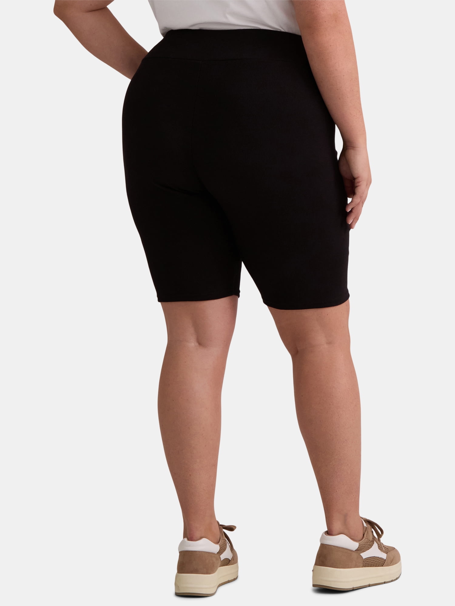 Terra & Sky Women’s Plus Size Bike Shorts, 10" Inseam, 2-Pack, Sizes 0X-5X
