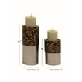 thumbnail image 3 of Classy Set Of Two Metal Mosaic Candle Holder, 3 of 4