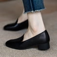 thumbnail image 3 of Women Square Toe Loafers Soft Sole Low Heel Slip On Work Dress Shoes, 3 of 5