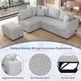 thumbnail image 6 of EUROCO 76.3"W Sectional Sofa L-Shaped Sofa Couch,1500LBS Pull Out Sofa Bed Sleeper Sofa with 2 USB Ports,2 Power Sockets,Ergonomical Armrest and Storage Ottoman,4-seat Fabric Convertible Couch, 6 of 7