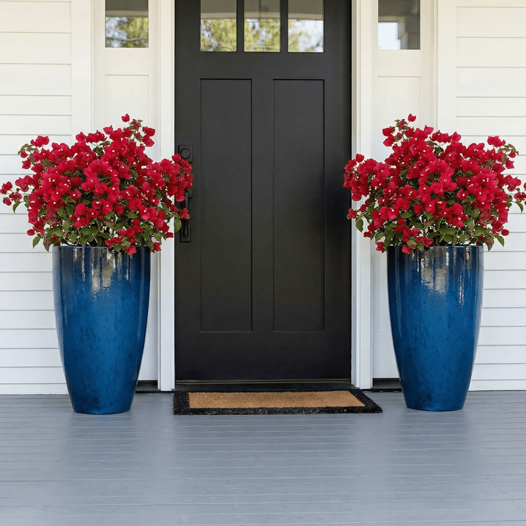Bibana 21 inch Tall Round Planters, Blue, 2-Pack photo 4