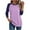Purple, variant on Dxzfnsa 3/4 Length Sleeve Womens Tops Womens Casual 3/4 Sleeve T-Shirts Button V Neck Summer Tunic Tops Loose Fit Shirts Solid Basic Tops S-5XL