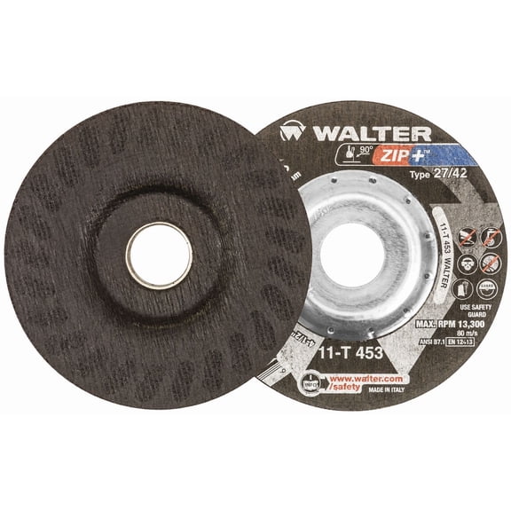 Walter 11T453 4-1/2x1/16x7/8 ZIP  XTRA Heavy Duty Cut-Off Wheels Type 27 Grit A36, 25 pack