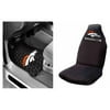 NFL Denver Broncos 2 pc Front Floor Mats and Denver Broncos Car Seat Cover Value Bundle