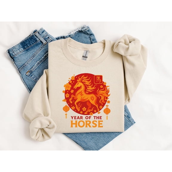 Year of the Horse 2026 Sweater, Floral Horse Sweatshirt - Sizes S-5XL ,Gategoo