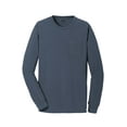 thumbnail image 5 of Port & Co Adult Male Men Plain Long Sleeves T-Shirt Denim Blue 3X-Large, 5 of 6