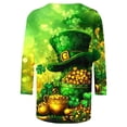 thumbnail image 5 of Wang6 Womens Oversized 3/4 Sleeve St Patricks Day T-Shirt Irish Shamrock Printed Tops Causal Crew Neck Loose Saint Graphic Tees Tunic Shirts Green2 XL, 5 of 5