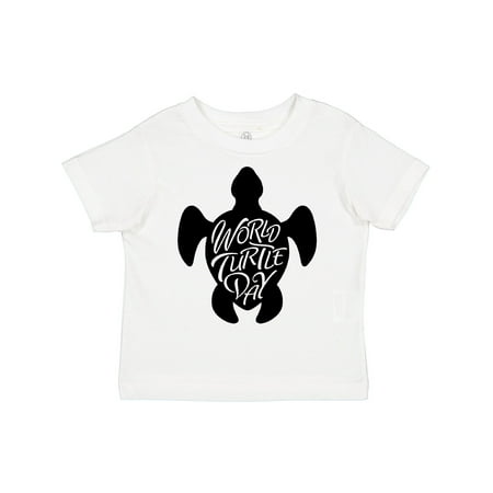 

Inktastic World Turtle Day with Sea Turtle in Black Gift Toddler Boy or Toddler Girl T-Shirt