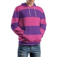 thumbnail image 5 of Pink Purple Stripes Men's Women Vintage 3D Hooded Sweatshirt - All-Season Loose Fit Streetwear, 5 of 6