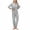 Gray, variant on hoksml Women's Cooling Bamboo Viscose Pajama Set Long Sleeve Solid Color Notched Lapel Shirt Style Top and Long Pants 2 Piece Sets with Pockets