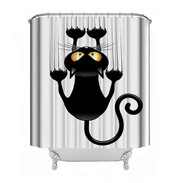 Shower Curtain, Halloween Shower Curtain, Halloween Bathroom Shower Curtain with Hooks 59 W x 71 H inches, Halloween Decor, Waterproof Bathroom Divide