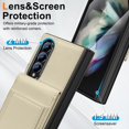 thumbnail image 6 of Dteck Wallet for Samsung Galaxy Z Fold 4 Case with Built-in Glass Screen Protector, Soft PU Leather Card Holder Flip Kickstand Protective Case for Z Fold 4 5G,Beige, 6 of 7