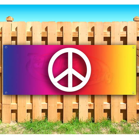 Peace Sign 13 oz Vinyl Banner With Metal Grommets