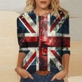thumbnail image 2 of FAIWAD Femmes 3/4 Manches Blouses Casual Col Rond Imprimés Graphiques Tops Branchés Festival Pull Tops, 2 of 5