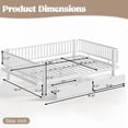 thumbnail image 3 of DRNANLIT Queen Size White Platform Bed with Storage Drawers, Metal Daybed Frame, Low Profile, 3 of 9