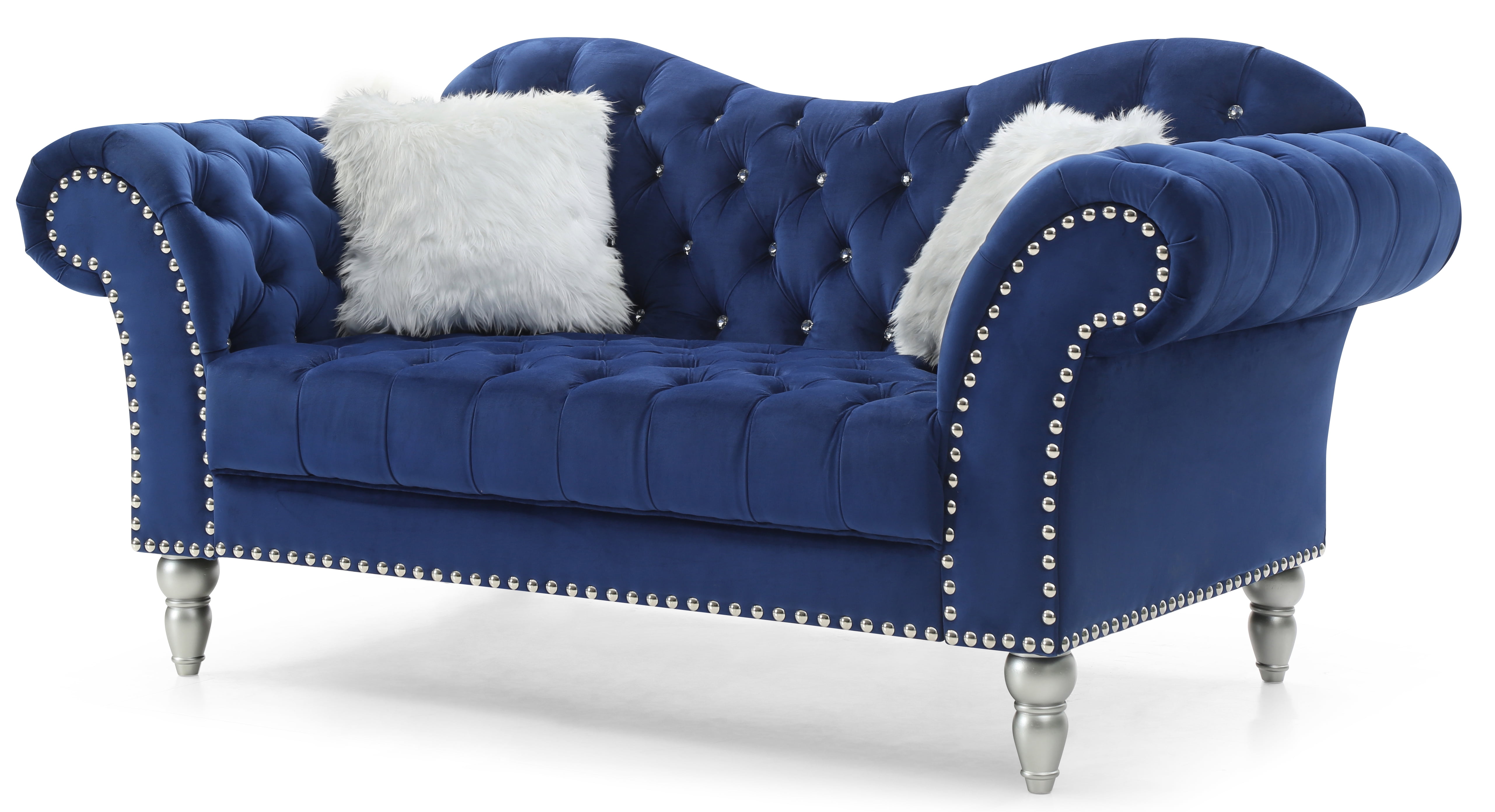 Glory Furniture Wilshire Loveseat in Blue Color