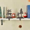 thumbnail image 3 of Sungmor Soportes p/Calcetín de Navidad, 2 pzas ganchos de repisa de hierro fundido, decoración del hogar y regalos de temporada; colgadores antideslizantes y resistentes con patrón de árbol y reno, 3 of 8