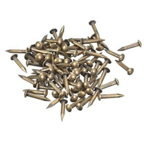 Uxcell 280Pcs Small Tiny Nails 1.5x10mm(DxL) Tiny Brass Nails Hardware Round Head Brass Nail for Wooden DIY Projects, Bronze Tone