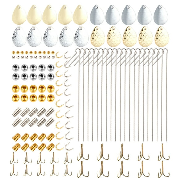 Dr.Fish 140pcs Fishing Spinner Lures Making Kit, Spinner Blades for Walleye Rigs Making Your Own Lures