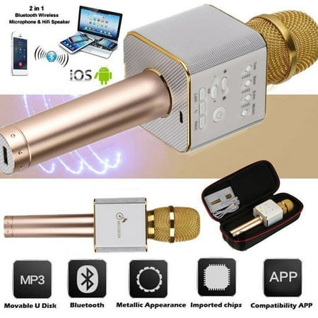Q9 Home/KTV Handheld Wireless bl uetooth Karaoke Microphone Mic USB Speaker